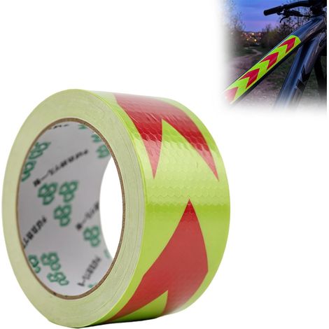 Ruban réfléchissant auto-adhésif, 10 mètres x 5 cm Bande reflechissante autocollante, Ruban signalisation adhésif réfléchissant Vert et rouge, bande réfléchissante pour la sécurité, véhicule et vélo (1/5)