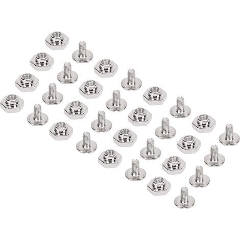 50 Sets 8-mm-Nieten und -Zapfen, Metall-Sechskantnieten, Schlitzschrauben-Set für Lederarbeiten, Bekleidungseinfassungen, Dekoration, Silber (1/5)