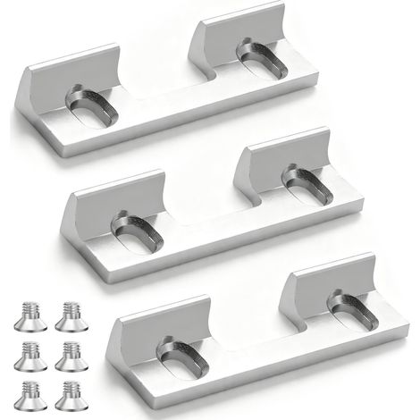 Lot de 3 pièces de rechange type 115 pour plaques de serrure : 46 x 14,4 x 9 mm - Plaque de verrouillage réglable - Espacement des trous de vis de 32 mm - Support de serrure pour porte (1/5)
