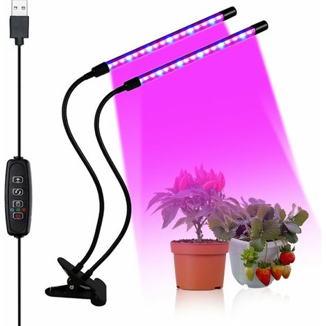 Green Mobility-Clip de croissance des plantes leger alimente par USB, commande par fil, double tube D5 V 2A 40W double tube D5 V 2A 40W (1/5)