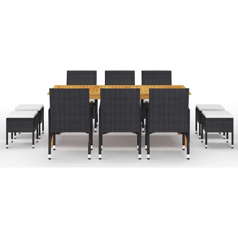 Maison Exclusive - Set Mobili da Pranzo per Giardino 11 pz Nero (1/5)