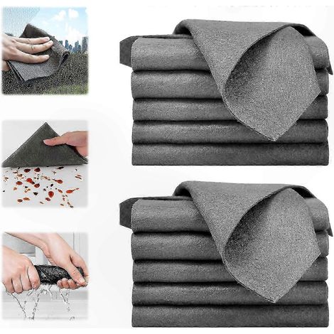 Serviettes en microfibre sans couture, adaptées au verre et à diverses surfaces, lot de 10 (1/5)