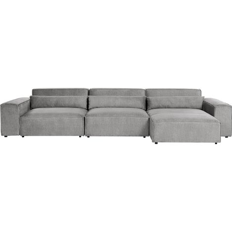 Modular Corner Sofa 3 Seater HELLNAR Fabric Grey Left Hand (1/5)