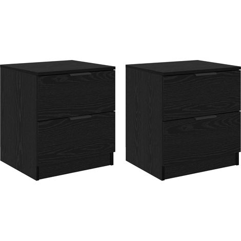 Maison Exclusive - Armadio da Notte con cassetto 2 pcs Rovere Nero 45 x 39 x 50cm