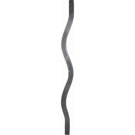 Deco Fer Forge – Barreau ondulé en fer forgé 650mm – Section carrée 14mm – À souder pour garde-corps et clôtures – Finition brute à peindre