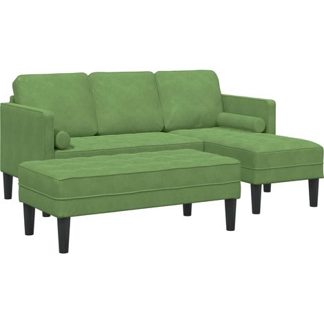 Sofa Set mit Kissen 2 pcs Hellgrün Polyester (1/5)