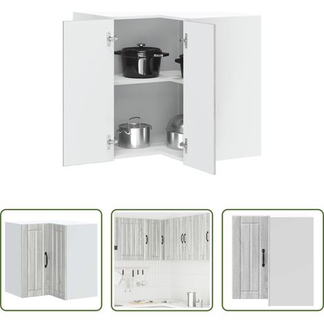 Eckschrank - Küchen-Eckhängeschrank Lucca Grau Sonoma Holzwerkstoff (1/5)