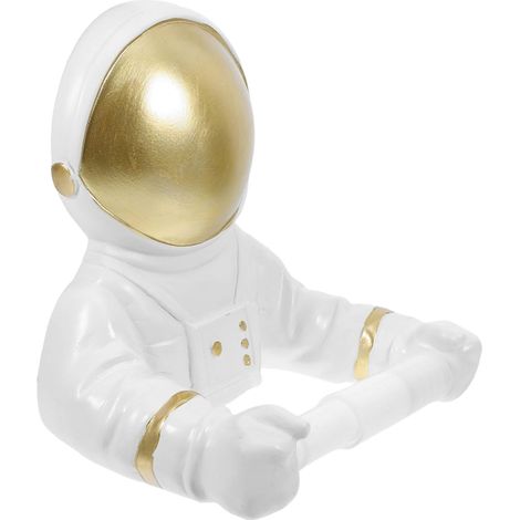 Porte-papier toilette sans perçage, figurine d'astronaute doré, en (1/5)