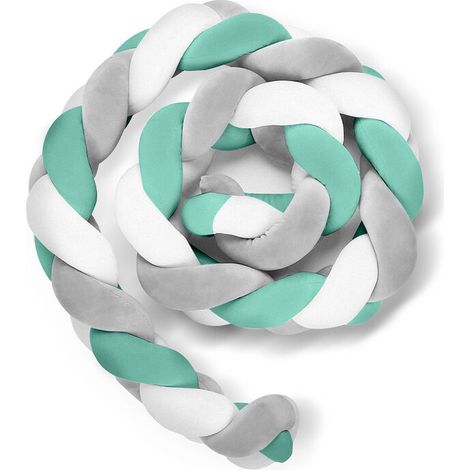 2M Baby Nestchen baby dormir Nestchen memory foam baby sleeve grey white green - Gris blanc Vert (1/5)