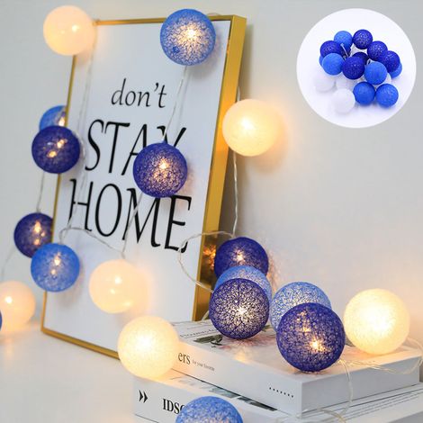 Guirlande Lumineuse LED Bleu Marin 2M 10 LED Clignotante pour Noël Décoration Intérieure/Extérieure à Piles (1/5)