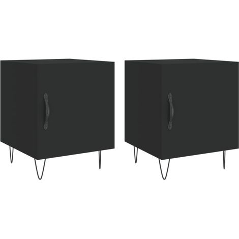 Maison Exclusive - Nachttische 2 Stk. Schwarz 40x40x50 cm Holzwer