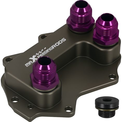 AN10 Oil Cooler Sandwich Adapter for Mini 1.5/2.0T F54 F55 F60 Purple Kit (1/5)
