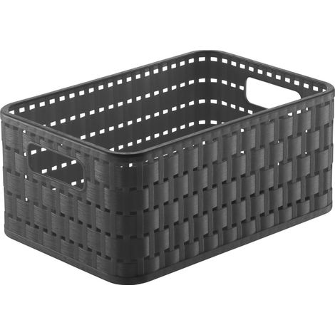 Rotho Korb Country A6, 4 L anthrazit Boxen, Körbchen, Kisten