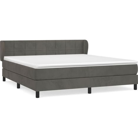 Maison Exclusive - Cama box spring con colchón terciopelo gris os (1/5)