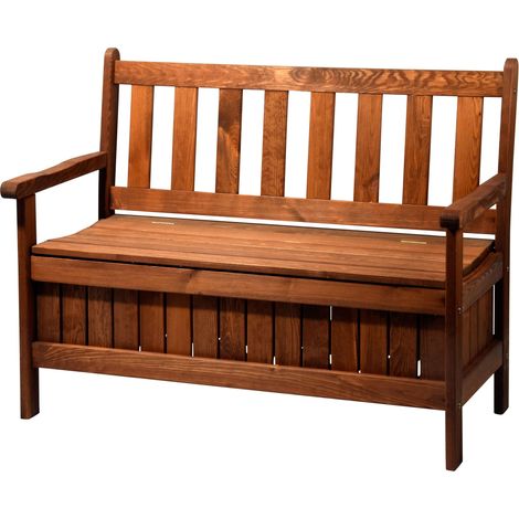 dobar Panca da Giardino con Schienale Solid 2 posti in Legno FSC, 115 x 58 x 89 cm, Marrone (1/5)