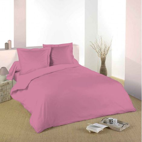 Bettdeckenbezug Rosa 260 x 240 cm / 100% Baumwolle / 57 Fäden/cm² für King Size Doppelbett (1/2)