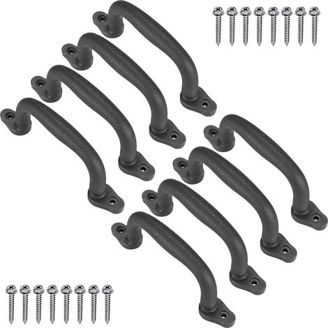 8pcs Poignee Escalade Enfant, 18cm Poignées de Sécurité Para Enfants pour Structure d'escalade pour Ensemble Balançoires/Aire Jeux/Maisonnette/Parc Loisirs/Barres Singe Intérieur, Noir (1/5)