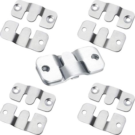 Lot de 10 crochets triangulaires pour cadres photo en acier inoxydable, couleur argent, pour cadres, miroirs, tableaux et œuvres d'art (1/5)