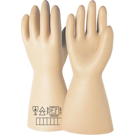 Guanti Dielettrici Elettroisolanti Classe I Max 10.000 Volt Bianco Panna 8