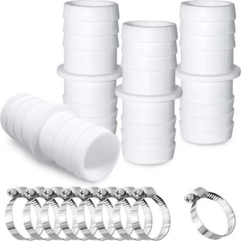 Adaptateur de connecteur de piscine 4 pièces, connecteur de tuyau de piscine, Ø 32 mm à 38 mm, kit de connexion de tuyau de piscine, avec 8 colliers de serrage, adapté aux piscines et aux jardins. (1/4)