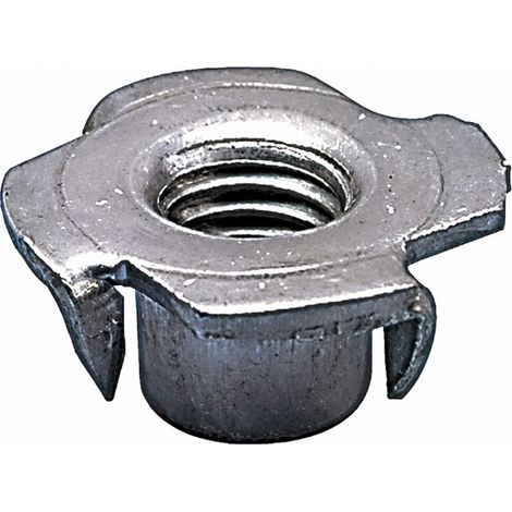 Schlagmutter mit Spitzen Rohstahl D19xP9mm, Bohrdurchmesser 7.5mm, 4 Stück.