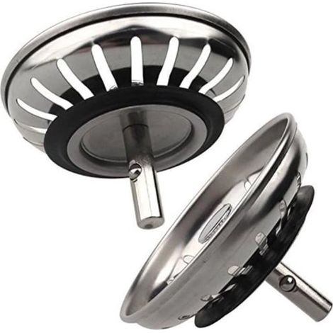Spülbecken Ablaufstopfen Universal 80 mm 2 Stück Edelstahl Siebkorb 80 mm Spülbecken Sieb Edelstahl Passend für Blanco Spülbecken (Ersatzteil) (1/5)