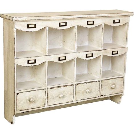 Estantería de madera beige 99,5x21,5x75h cm