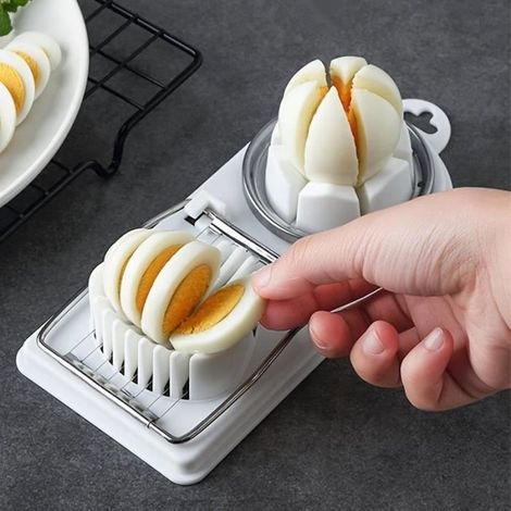 Multifunctional Egg Cutter - Home - Egg Slicer - White - Versatile - Easy to Use (1/4)