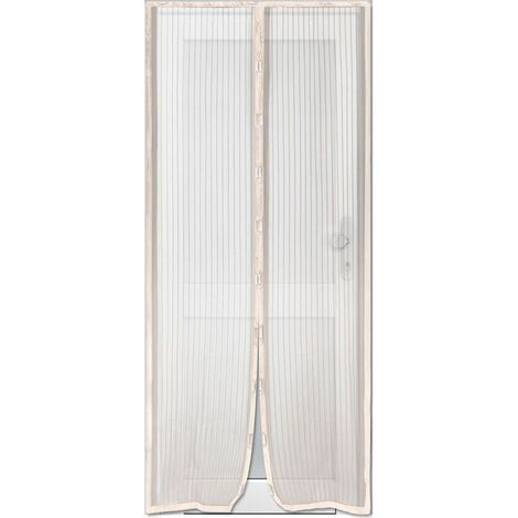 Moustiquaire de fenêtre 100 x 200 cm avec fermeture aimantée – Rideau anti-insectes pour portes – Installation facile sans outils - e100x200cmecru (1/5)
