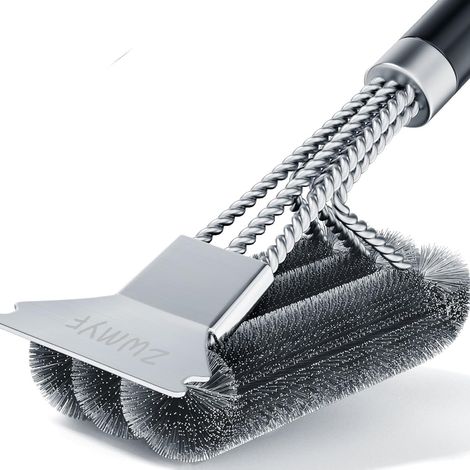 Brosse de nettoyage et grattoir pour barbecue – Brosse métallique pour barbecue – Nettoyeur de grille en acier inoxydable de 46 cm – Accessoires et outils de barbecue sûrs pour charbon (1/5)