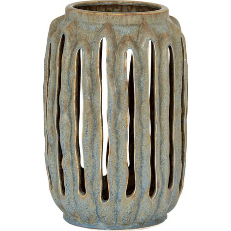 Capella Lantern Candle Holder - Ceramic - L18 x W18 x H27 cm - Grey