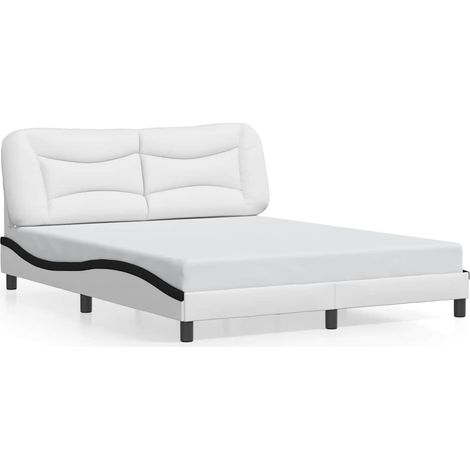 Maison Exclusive - Giroletto senza Materasso Hvar Nero e Bianco 160x200 cm in Similpelle (1/5)