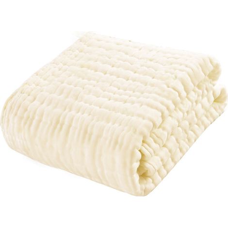 1 couverture en coton, 95 cm x 95 cm, multicouche, pour crèche et bébé, blanc/rose/jaune/bleu (1/5)