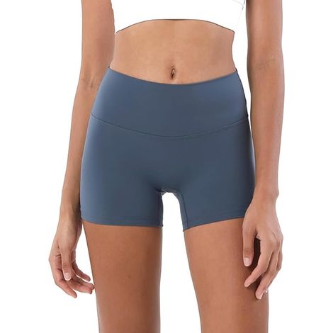 Short cycliste élastique, résistant et respirant pour femme, idéal pour le yoga et le rehaussement des fesses (bleu).