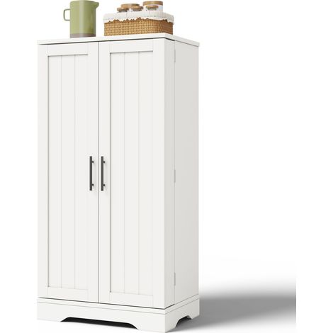 Mobile da cucina 120x60x40 cm, Luce LED Sensore, 2 Ante, Ripiani Regolabili, MDF Bianco, per Soggiorno e Sala da Pranzo