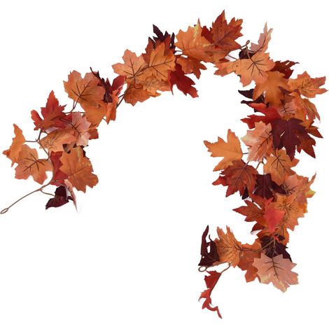 Dekorative künstliche Ahorngirlande, Herbstlaubgirlande, Dekoration für Thanksgiving und Halloween, künstliche Ahornrebe, doppeltes Ahornblatt, Rattan Typ C (1/5)