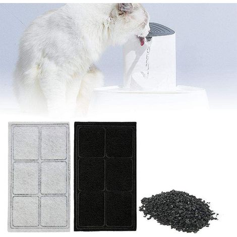 Lot de 4 - Filtres De Fontaine Pour Animaux De Compagnie Charbon Actif 6 Grilles Chiens Chats À Eau Remplacement Pour Magasin À Domicile (1/5)