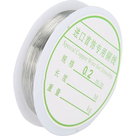 Fil de cuivre métallique argenté pour bijoux DIY perles, accessoires nail art manucure, fil de fer fin, 0,3mm, rouleau 10m, créations artisanales. (1/5)