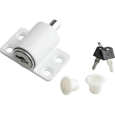 Serrure de sécurité de porte antivol, Surface de peinture en alliage avec clés, boulon de fenêtre pour armoires de maison, blanc. (1/5)