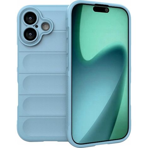 Funda de TPU para iPhone 17 con esquinas reforzadas y microfibra para una protección completa (azul). (1/5)