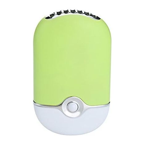 Portable Hair Dryer - Green, Li-ion Battery Mini Desktop Built-in Fan USB Rechargeable Air Conditioner Fan