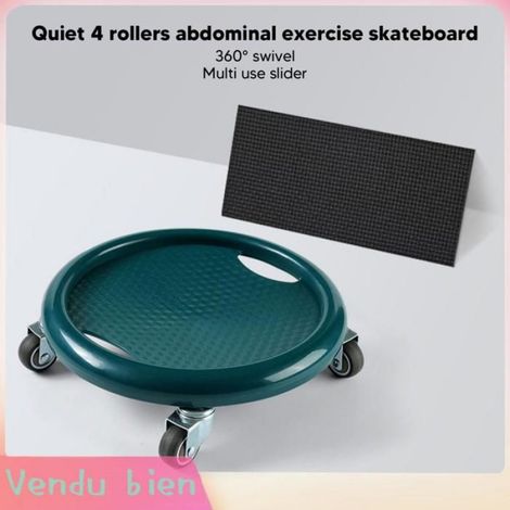HURRISE Planche à roulettes d'exercice abdominal Exercice abdominal planche à roulettes planche à roulettes 4 sport Vert foncé (1/4)