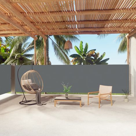 Auvent latéral Store Banne Solaire abri Marquise Brise-soleil rétractable Anthracite 160x1000 cm LKOWF89209 (1/5)