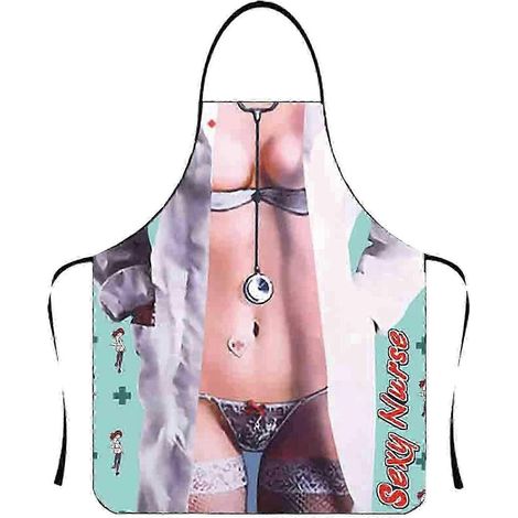 Lustige Schürze mit muskulösem Mann-Motiv, ärmellos, wasserdicht, aus Polyester, ideal für Küche und Haushalt.-7 (1/5)