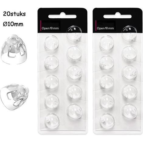 20 pezzi，inserti auricolari per apparecchi acustici，adatti per Minifit，Ventilazione aperta 10 mm，Silicone，Inserti auricolari di ricambio (1/5)