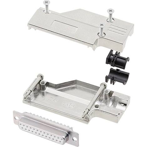 encitech DCMR25-FK-DBS-W-K 6355-8065-13 KIT connettori femmina SUB-D 90 ° Numero Poli (num): 25 Punte a saldare 1 pz.