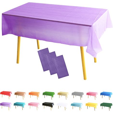 3 Pièces Nappe Rectangle (137 x 274 cm) Violet Nappe de Table Anti-tâches Polyester Couverture de Table Protection de Table pour Salle à Manger, Jardin, Fête, Mariage, Maison, Banquet Halloween Noël (1/5)
