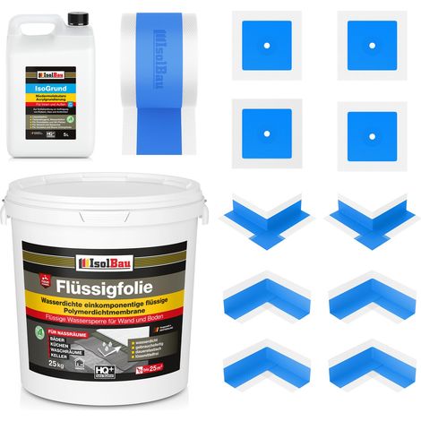 Dichtset Flüssigfolie 25 kg Duschabdichtung Innenecke Dichtfolie Dichtband Bad (1/5)