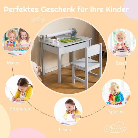 Juego de mesa y silla de actividades para niños con almacenamiento (1/5)