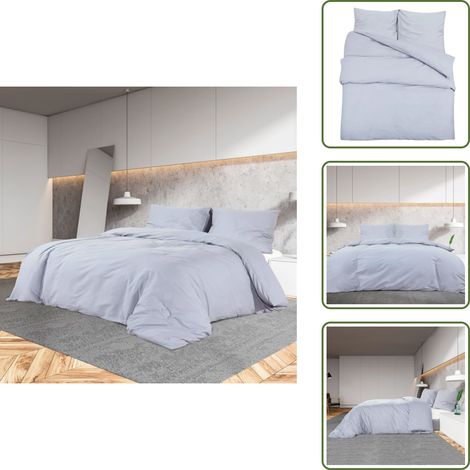 Ensemble de housse de couette Gris 240x220 cm Coton - Housses De Couette - Linge De Lit - Drap Housse - Literie - Coton (1/5)